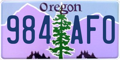 OR license plate 984AFO