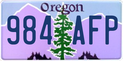OR license plate 984AFP