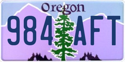 OR license plate 984AFT