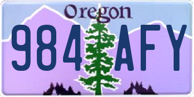 OR license plate 984AFY