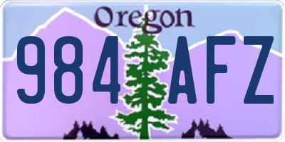 OR license plate 984AFZ