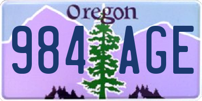 OR license plate 984AGE