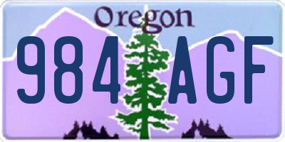 OR license plate 984AGF