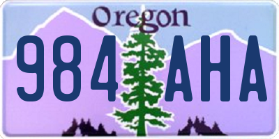 OR license plate 984AHA