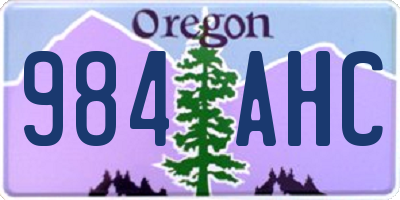 OR license plate 984AHC