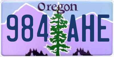 OR license plate 984AHE