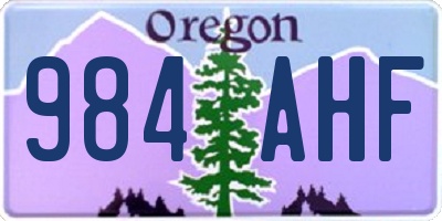 OR license plate 984AHF