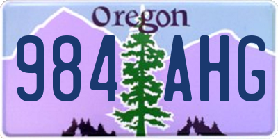 OR license plate 984AHG