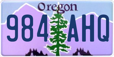 OR license plate 984AHQ
