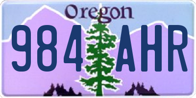 OR license plate 984AHR