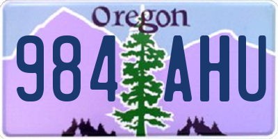 OR license plate 984AHU