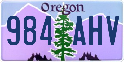 OR license plate 984AHV