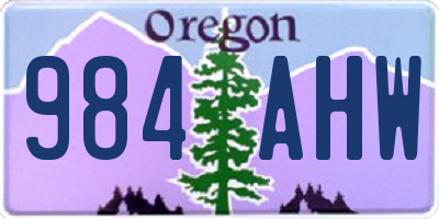 OR license plate 984AHW