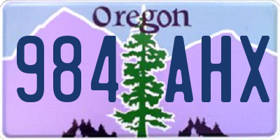 OR license plate 984AHX