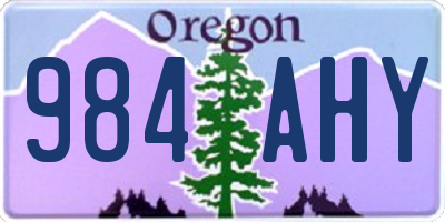 OR license plate 984AHY