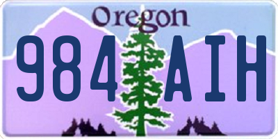 OR license plate 984AIH