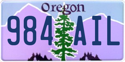 OR license plate 984AIL