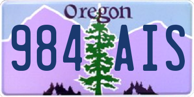 OR license plate 984AIS