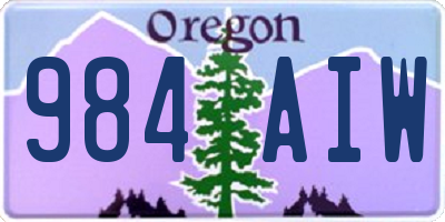 OR license plate 984AIW