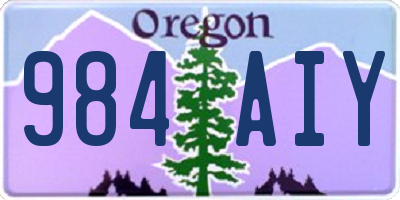 OR license plate 984AIY