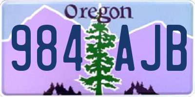 OR license plate 984AJB