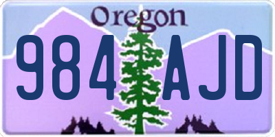 OR license plate 984AJD
