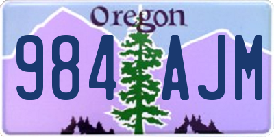 OR license plate 984AJM
