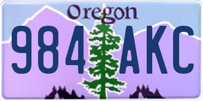 OR license plate 984AKC