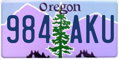 OR license plate 984AKU