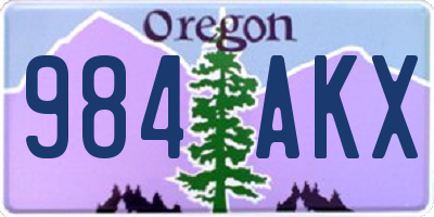 OR license plate 984AKX