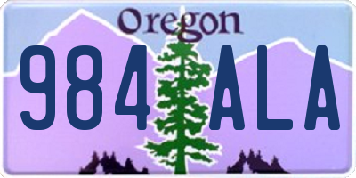 OR license plate 984ALA