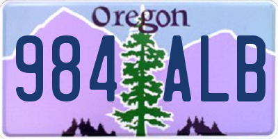 OR license plate 984ALB