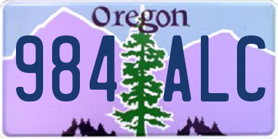 OR license plate 984ALC