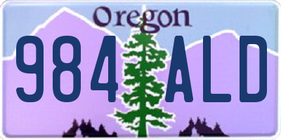 OR license plate 984ALD