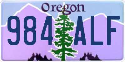 OR license plate 984ALF