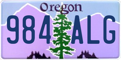OR license plate 984ALG
