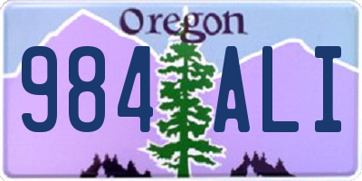 OR license plate 984ALI
