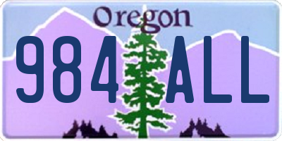 OR license plate 984ALL