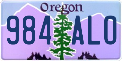 OR license plate 984ALO