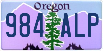 OR license plate 984ALP