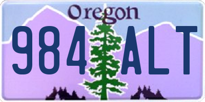 OR license plate 984ALT