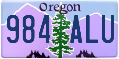 OR license plate 984ALU