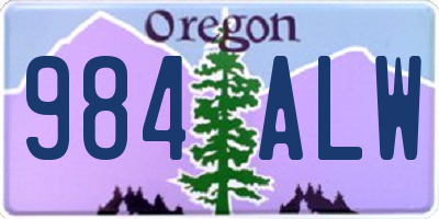 OR license plate 984ALW