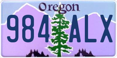 OR license plate 984ALX