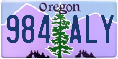 OR license plate 984ALY