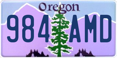 OR license plate 984AMD