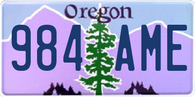 OR license plate 984AME