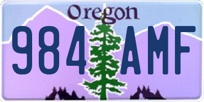 OR license plate 984AMF