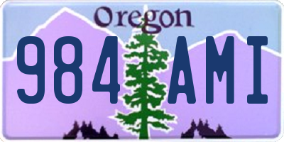 OR license plate 984AMI