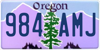 OR license plate 984AMJ